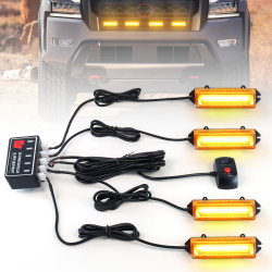 🚨 Dinfu 4 x LED Warnlicht Frontblitzer - 40W COB LED Warnleuchte Orange Blitzleuchte 🚗 Angebot bei HelloDeals
