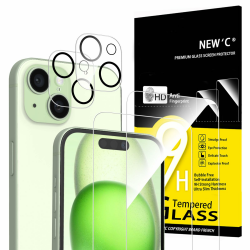 NEU'C Panzerglas und Kamera Panzer Schutz für iPhone 15 - 6,1 Zoll - 2 Stück Angebot bei HelloDeals