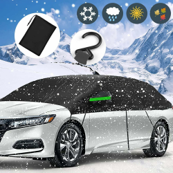 🚗🌨️ Big Ant Windschutzscheibenabdeckung Auto mit Reflexstreifen - Halbgarage Autoabdeckung für Schnee, Eis, Frost und UV-Schutz Angebot bei HelloDeals