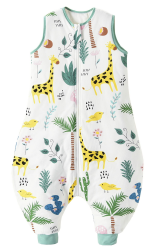 Chilsuessy Baby Schlafsack mit Füße 2.5 Tog Ganzjahres (CPC-Zertifizierung) ohne Ärmeln Babyschlafsack mit Beinen für Säugling Kinder, Giraffe, 80cm/ Höhe 90-100cm 🦒 Angebot bei HelloDeals