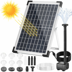🌞🌿 Solar Teichpumpe 12W, 500L/h Solar Springbrunnen 🐦🌊 Angebot bei HelloDeals