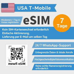 🇺🇸 USA eSIM T-Mobile 7 Tage 📱🌐 Angebot bei HelloDeals