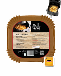 🔥 FRITZTOWN® Air Fryer Papier – 100 Stück, 16x16 cm Quadratisch | Antihaft Backpapier für Heißluftfritteusen Angebot bei HelloDeals