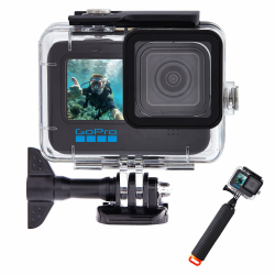 🌊📸 Wasserdichte Schutzhülle für GoPro Hero 9/10/11/12 mit Schwimmendem Handgriff Angebot bei HelloDeals