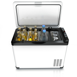 Brandson - ECO Kompressor Kühlbox XXL elektrisch - 30L Getränke Kühlschrank - Gefrierbox Kühlung bis – 22°C - Autokühlbox mit ECO Modus - 30 Liter 12V 24V KFZ – Weiß 🌿❄️🚗 Angebot bei HelloDeals