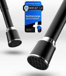 MEISENBERG Teleskopstange 370-420 cm Ø32mm, Schwarz – Gardinenstange ohne Bohren 🌟 Angebot bei HelloDeals