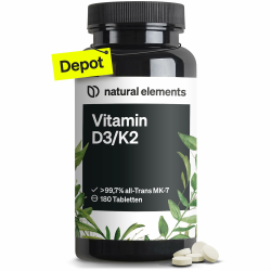Vitamin D3 + K2 Depot – 180 Tabletten – Premium-Qualität Angebot bei HelloDeals
