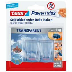 tesa Klebehaken für transparente Oberflächen und Glas (1 kg) - 2er Pack 👌 Angebot bei HelloDeals