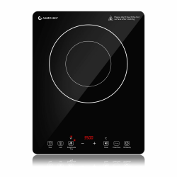 🔥 AMZCHEF Einzel Induktionskochplatte - 3500W - Doppelter Ring - 9 Stufen - Sicherheitssperre Angebot bei HelloDeals