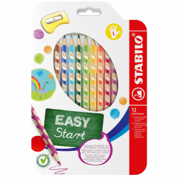 🌈 STABILO - Ergonomischer Buntstift für Linkshänder - EASYcolors - 12er Pack mit Spitzer 🌟 Angebot bei HelloDeals
