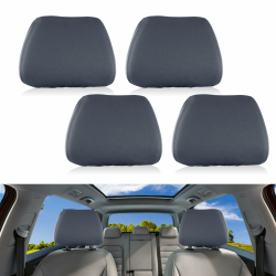 🚗🌟 Auto Kopfstützenbezüge 4 Stück Grau - Waschbar & Staubdicht Angebot bei HelloDeals