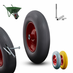 Arebos Schubkarrenrad aus pannensicherem PU Vollgummi Tragkraft 200 kg | 🛠️ Ersatzrad mit Achse | 🌿 Robust und belastbar | 🚜 Universell einsetzbar | 🛒 Jetzt zum Sonderpreis! Angebot bei HelloDeals