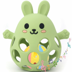 👶🐰 Greifball Für Babys - Montessori Spielzeug Baby 🌈🦷 BPA Frei Beißspielzeug Baby 🎁 Baby Geschenk Von 3-18 Monaten Angebot bei HelloDeals