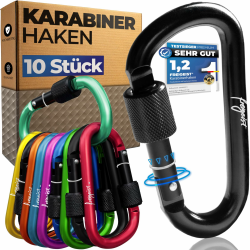 Karabinerhaken Klein 10er Set 🌈🔑 | Schraubkarabiner Schlüsselanhänger Angebot bei HelloDeals