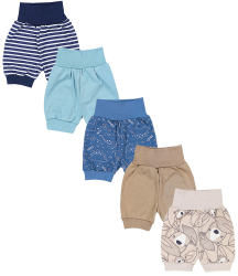 👶🌞 Unisex Baby Pumphose Sommershorts Baumwolle 5er Pack 🌈 Angebot bei HelloDeals