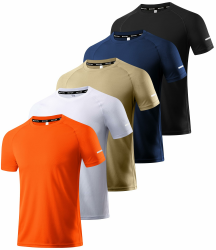 🏃‍♂️ Boyzn 5er Pack Sport Tshirts Herren Kurzarm T-Shirts 🏋️‍♂️ Angebot bei HelloDeals