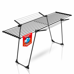 🌟 Mega Deal: BigDean Wäscheständer mit dicken Leinen Jumbo Schwarz 🌟 Angebot bei HelloDeals