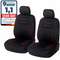 Upgrade4cars Autositzbezüge Set | Schwarz Rot | Auto-Schonbezüge für Vordersitze Angebot bei HelloDeals
