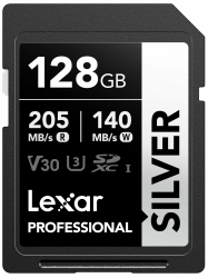 Lexar Silver SD Karte 128GB | UHS-I SDXC Card 205 MB/s | 140 MB/s | V30, U3, C10 | 4K UHD Video 🚀 Angebot bei HelloDeals