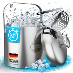Premium Edelstahl Eiswürfelbehälter mit Deckel und Zange [1,3l] - Eisbehälter für kalte Getränke 🥶🍹 Angebot bei HelloDeals