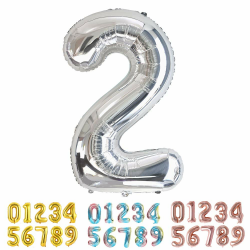 Luftballon Silber Zahl 2 - Riesen Nummern 0-100 für Feierlichkeiten 🎈🎉 Angebot bei HelloDeals
