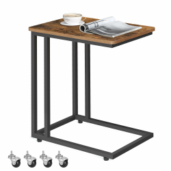 VASAGLE Beistelltisch mit Rollen und C-Form - Vintage-Design Angebot bei HelloDeals