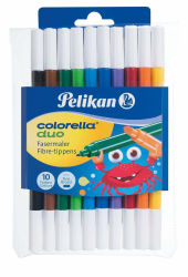 🖍️🎨 Reduzierter Preis! Pelikan Fasermaler Colorella Duo, 1 Set, 10-farbig Angebot bei HelloDeals