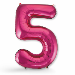 FUNXGO® Folienballon Zahl 5 pink - Riesen-Ballonzahl - Verstärktes Material 🎈 Angebot bei HelloDeals