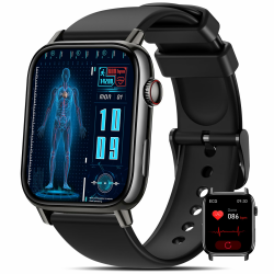 2025 Smartwatch Herren Damen mit 𝐁𝐥𝐮𝐭𝐳𝐮𝐜𝐤𝐞𝐫/EKG/HRV, 1,83' Gesundheitsuhr mit Pulsuhr, SpO2, Schlafmonitor, Blutdruck 145+ Sportmodi IP68 Fitnessuhr Schrittzähler iOS Android Schwarz 🌟 Angebot bei HelloDeals