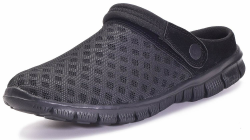 🌞 Damen Herren Clogs Hausschuhe Gartenschuhe Sommer Badelatschen Strand Schuhe Sandalen Pantoletten 43 EU Schwarz 🌴 Angebot bei HelloDeals