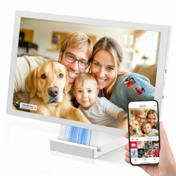 📸🖼️ Frameo Digitaler Bilderrahmen WiFi mit Induktionsladehalter Angebot bei HelloDeals