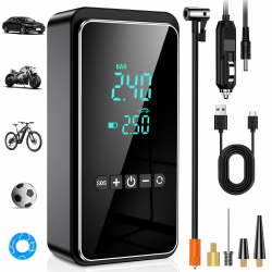 Elektrische Luftpumpe 150PSI, Tragbarer Akku Kompressor 12V 6000mAh 🚴‍♂️🔋 Angebot bei HelloDeals