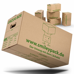 😃 Smiley Pack 10 x Stabile Umzugskartons - Extra Groß und Wieder-verwendbar Angebot bei HelloDeals