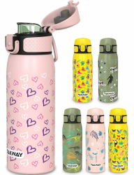 Edelstahl Trinkflasche Kinder 550ml - Auslaufsicher, isoliert und Kohlensäure geeignet - Flasche für Schule, Sport ❤️ Angebot bei HelloDeals