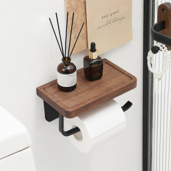 Angebot: TOILETTENPAPIERHALTER aus Walnussholz mit Konkaver Ablage 🚽 Angebot bei HelloDeals