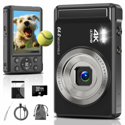 📸 4K 64MP Digitalkamera für Kinder - Tragbare Mini Kamera mit Autofokus und Digitalzoom Angebot bei HelloDeals