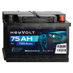HeyVolt Autobatterie 12V 75Ah 720A/EN Starterbatterie, absolut wartungsfrei ersetzt 68Ah 70Ah 72Ah 74Ah Angebot bei HelloDeals