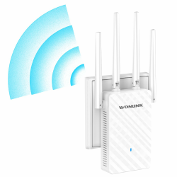 WONLINK WLAN Verstärker, 1200Mbit/s WLAN Repeater für Hause Dualband WiFi Verstärker mit Ethernet-Port, 4 Antennes, Signalanzeige Licht, WPS, WiFi Booster von Repeater/AP/Router Modus, EU Plug, Weiß Angebot bei HelloDeals
