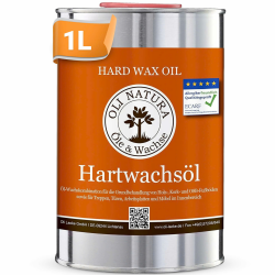 OLI-NATURA Hartwachsöl - 1L, farblos, natur - Holzöl für Möbel, Treppen, Türen & mehr - geprüft Allergikerfreundlich, lebensmittelecht-zertifiziert Angebot bei HelloDeals
