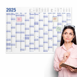 XXL Wandkalender 2025 groß im Format 98x68 cm, Jahresplaner 2025 Wandkalender quer - Beste Kalender Qualität Angebot bei HelloDeals