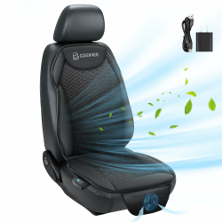 COMFIER Kühlung Auto Sitzbezug Kissen für Auto Vordersitze, Schwarz 12V Kühlender Sitzbezug, Vordersitzabdeckungen für Autos LKW SUV Universal Angebot bei HelloDeals