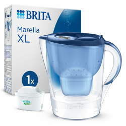 BRITA Wasserfilter Kanne Marella XL blau (3,5l) inkl. 1x MAXTRA PRO All-in-1 Kartusche – Wasser Filter zur Reduzierung von Kalk, Chlor, Blei, Kupfer & geschmacksstörenden Stoffen im Wasser Angebot bei HelloDeals