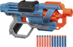 NERF Elite 2.0 Commander RD-6 Blaster, 12 Darts, 6-Dart Rotationstrommel, Tactical Rail Steckschienen, Befestigungspunkte, Mehrfarbig, 6.7 x 36.2 x 24.1 cm, für Jungen und Mädchen Angebot bei HelloDeals
