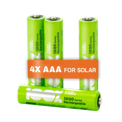 Solar Akku AAA | 4 Stück AAA Akku für Solarlampen NiMH 1,2 Volt (1,2V) | wiederaufladbare Batterien AAA für Solarleuchten, 800mAh Angebot bei HelloDeals