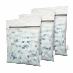 3 Premium-Wäschesäcke mit Wabenstruktur für Feinwäsche mit Reißverschluss, Reiseaufbewahrung, Organisationsbeutel, Kleidung, Waschbeutel für Unterwäsche, Dessous, klein 30x40cm (3S, weiß) Angebot bei HelloDeals