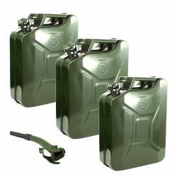 3x Kraftstoffkanister Metallkanister mit Ausgießer UN-Zulassung Olivgrün RAL6003 Benzinkanister Dieselkanister (20 Liter grün) Angebot bei HelloDeals