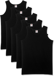 Fruit of the Loom Herren Unterhemd Athletic M L XL XXL 3XL 4XL 5XL auch Farbsets (1er/5erPack) XL Schwarz (Black) Angebot bei HelloDeals