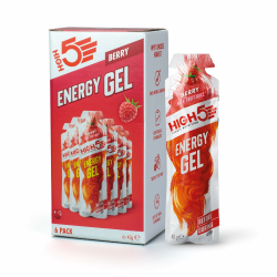 HIGH5 Energy Gels - Schnelle Energiezufuhr mit Sport Gel für Spitzenleistung - Mit natürlichem Fruchtsaft, koffeinfrei - Energie Gel für Laufen, Running, Marathon, Radsport, Ausdauer (Beere, 6 x 40g) Angebot bei HelloDeals