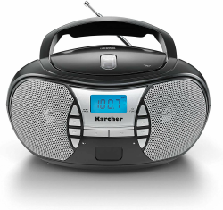 KARCHER RR 5025-B tragbares Radio, CD-Player mit Netz-und Batteriebetrieb, UKW-Radio mit AUX-Anschluss & Kopfhöreranschluss, schwarz Angebot bei HelloDeals