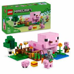 LEGO Minecraft Das Babyschwein-Haus - Ostergeschenk für Mädchen und Jungen ab 7 Jahren - Set zum Videospiel mit Tierfiguren - Bauspielzeug mit Zombie-Piglin im Wald-Biom - 21268 Angebot bei HelloDeals